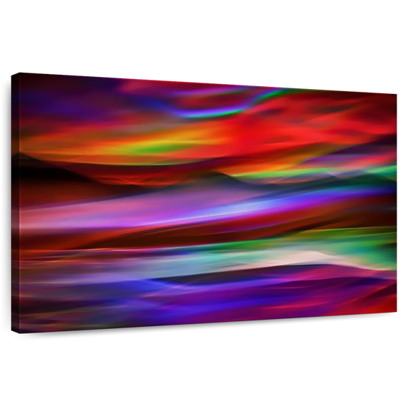 Elephant Stock In The Distance Wall Art - Horizontal Canvas Wall Art - Living Room Wall Decor - Abstract Canvas - Brown And Blue Decor By Ursula Abresch - 51" x 34"