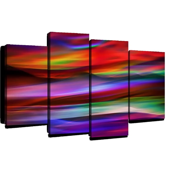 Elephant Stock In The Distance Wall Art - Horizontal Multi Panel Canvas - Living Room Wall Decor - Abstract Multi Panel - Brown And Blue Decor By Ursula Abresch - 36" x 22"