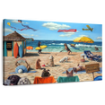 thumbnail image 1 of Elephant Stock Dog Beach Wall Art - Horizontal Canvas Wall Art - Living Room Wall Decor - Humor Canvas - Blue And Beige Decor By Lucia Heffernan - 48" x 32", 1 of 8