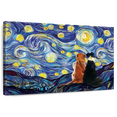 thumbnail image 1 of Elephant Stock Dogs Journey Starry Night Wall Art - Horizontal Canvas Wall Art - Bedroom Wall Decor - Animal Canvas - Black And Blue Decor - 48" x 32", 1 of 8