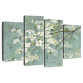 thumbnail image 1 of Elephant Stock Dogwood In Spring On Blue Wall Art - Horizontal Multi Panel Canvas - Living Room Wall Decor - Floral And Botanical Multi Panel - Gray And Blue Decor By Danhui Nai - 43" x 27", 1 of 8