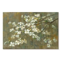 Elephant Stock Dogwood In Spring Wall Art - Horizontal Canvas Wall Art - Living Room Wall Decor - Floral And Botanical Canvas - Brown And Yellow Decor By Danhui Nai - 12" x 8"