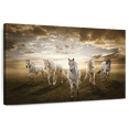 thumbnail image 1 of Elephant Stock Dramatic White Horses Wall Art - Horizontal Canvas Wall Art - Living Room Wall Decor - Animal Canvas - Gray And Beige Decor - 24" x 16", 1 of 8