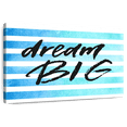 thumbnail image 1 of Elephant Stock Dream Big Stripes Wall Art - Horizontal Canvas Wall Art - Living Room Wall Decor - Inspirational And Typography Canvas - Turquoise And Blue Decor - 30" x 20", 1 of 8