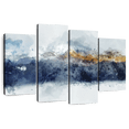 thumbnail image 1 of Elephant Stock Dreamy Mountains Wall Art - Horizontal Multi Panel Canvas - Living Room Wall Decor - Abstract Multi Panel - Blue And Orange Decor - 84" x 54", 1 of 8