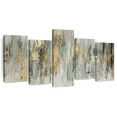 thumbnail image 1 of Elephant Stock Dripping Gold Wall Art - Horizontal Multi Panel Canvas - Living Room Wall Decor - Abstract Multi Panel - Purple And Black Decor By Tom Reeves - 54" x 27", 1 of 8