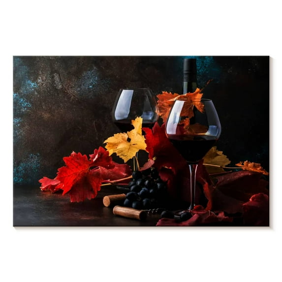 Elephant Stock Dry Red Wine Wall Art - Horizontal Canvas Wall Art - Dining Room Wall Decor - Food And Drink Canvas - Red And Orange Decor - 45" x 30"