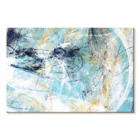 Elephant Stock Dynamic Abstract Texture Wall Art - Horizontal Canvas Wall Art - Living Room Wall Decor - Abstract Canvas - Blue And Orange Decor - 12" x 8"