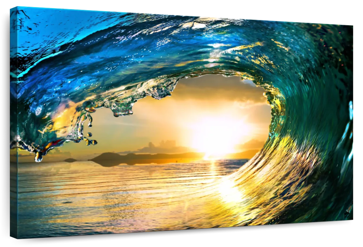 Elephant Stock Dynamic Ocean Wave Wall Art - Horizontal Canvas Wall Art ...