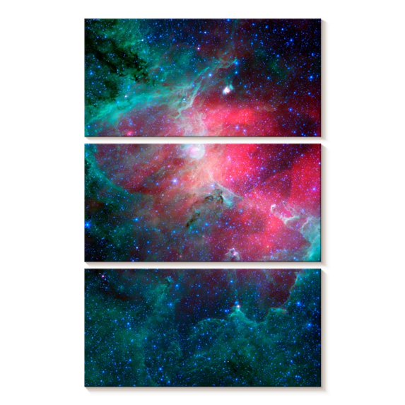 Elephant Stock The Eagle Nebula Wall Art - Vertical Multi Panel Canvas - Living Room Wall Decor - Astronomy & Space Multi Panel - Pink And Turquoise Decor By Bridgeman Images - 14" x 23"