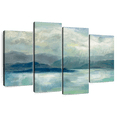 thumbnail image 1 of Elephant Stock Early Sunrise Wall Art - Horizontal Multi Panel Canvas - Living Room Wall Decor - Abstract Multi Panel - Blue And Yellow Decor By Silvia Vassileva - 36" x 22", 1 of 8