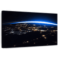 thumbnail image 1 of Elephant Stock Earth Night Glory Wall Art - Horizontal Canvas Wall Art - Living Room Wall Decor - Astronomy & Space Canvas - Black And Blue Decor By Nasa - 24" x 16", 1 of 8