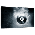 thumbnail image 1 of Elephant Stock Eight Ball Water Drop Wall Art - Horizontal Canvas Wall Art - Living Room Wall Decor - Hobbies And Lifestyle Canvas - Black And White Decor - 12" x 8", 1 of 8