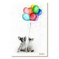 Elephant Stock The Eight Balloons Wall Art - Vertical Canvas Wall Art - Living Room Wall Decor - Animal Canvas - White And Pink Decor By Ashvin Harrison - 8" x 12"