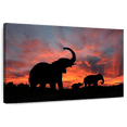 thumbnail image 1 of Elephant Stock Elephant Silhouette Sunset Wall Art - Horizontal Canvas Wall Art - Living Room Wall Decor - Animal Canvas - Black And Orange Decor - 45" x 30", 1 of 8