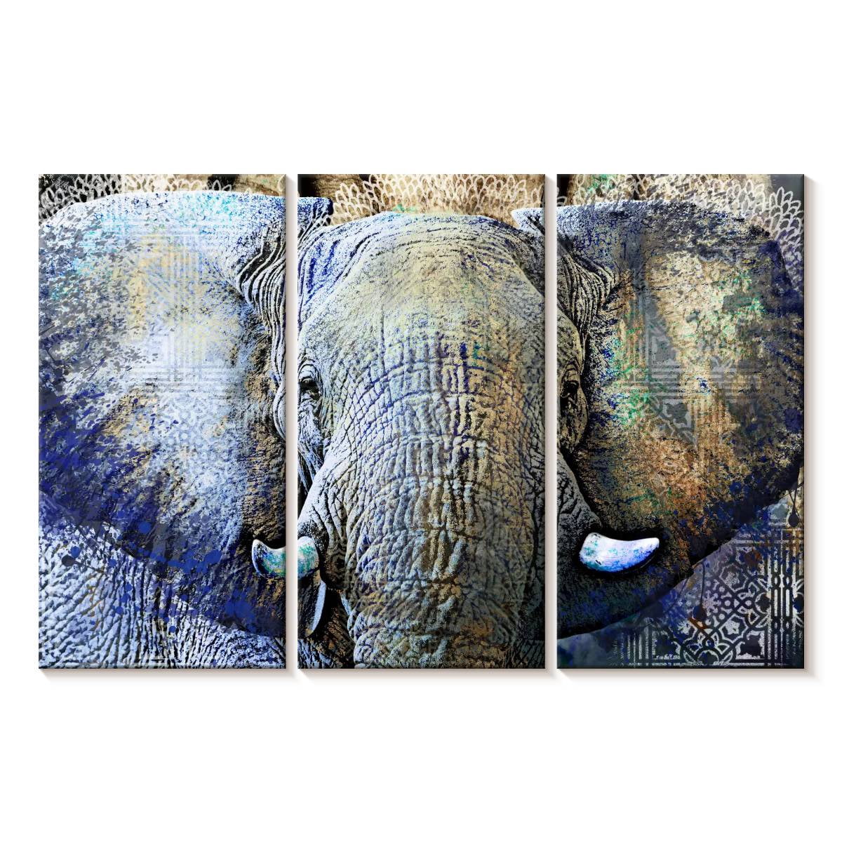 Elephant Stock Elephant Tree Wall Art - Horizontal Multi Panel Canvas ...