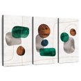thumbnail image 1 of Elephant Stock Emerald And Amber Shapes Wall Art - Horizontal Multi Panel Canvas - Living Room Wall Decor - Abstract Multi Panel - Green And Gray Decor - 65" x 42", 1 of 8
