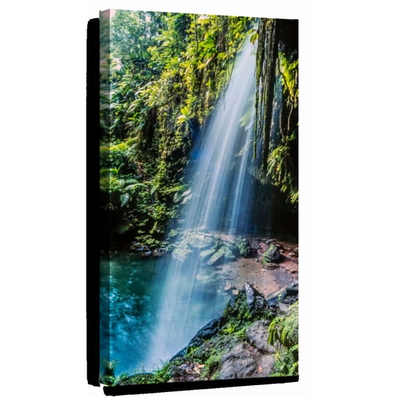 Elephant Stock Emerald Pool Waterfall Wall Art - Nature Canvas Canvas - 24" x 48"