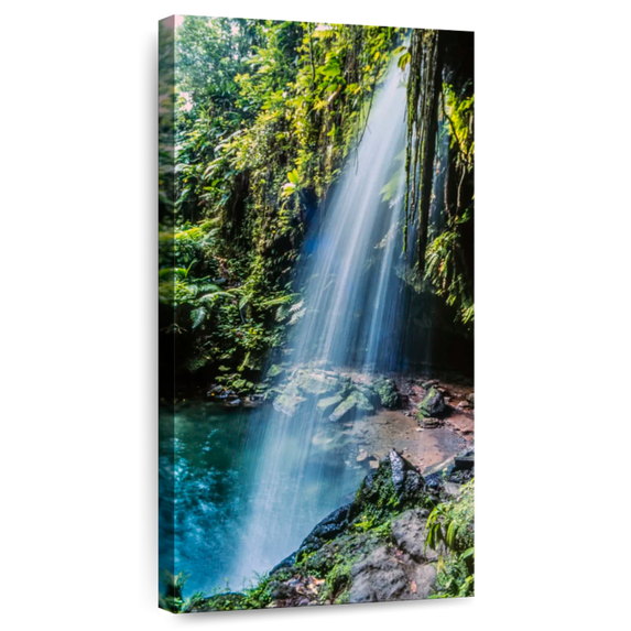Elephant Stock Emerald Pool Waterfall Wall Art - Nature Canvas Canvas - 30" x 60"