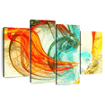 thumbnail image 1 of Elephant Stock Energy Dynamic Abstract Wall Art - Horizontal Multi Panel Canvas - Living Room Wall Decor - Abstract Multi Panel - Orange And Turquoise Decor - 36" x 22", 1 of 8