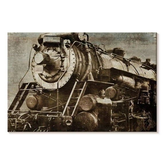 Elephant Stock Engine Locomotive Wall Art - Horizontal Canvas Wall Art - Living Room Wall Decor - Transportation Canvas - Brown And Beige Decor By Dylan Matthews - 12" x 8"