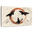 thumbnail image 1 of Elephant Stock Enso Butterflies Wall Art - Horizontal Canvas Wall Art - Living Room Wall Decor - Watercolor Wellness Canvas - Beige And Black Decor - 24" x 16", 1 of 8