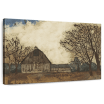 Elephant Stock Erstwhile Barn I Wall Art - Horizontal Canvas Wall Art - Living Room Wall Decor - Architecture Canvas - Beige And Brown Decor By Megan Meagher - 12" x 8"