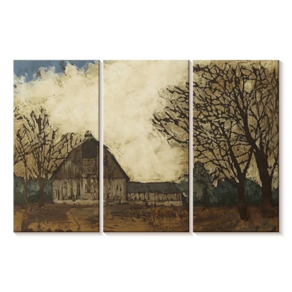 Elephant Stock Erstwhile Barn I Wall Art - Horizontal Multi Panel Canvas - Living Room Wall Decor - Architecture Multi Panel - Beige And Brown Decor By Megan Meagher - 38" x 24"