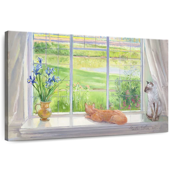Elephant Stock Evening Breeze Wall Art - Horizontal Canvas Wall Art - Living Room Wall Decor - Animal Canvas - Orange And Green Decor By Timothy Easton - 12" x 8"