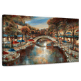 thumbnail image 1 of Elephant Stock Evening On The Canal Wall Art - Horizontal Canvas Wall Art - Living Room Wall Decor - City Canvas - Red And Yellow Decor By Ruane Manning - 24" x 16", 1 of 8