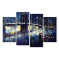 thumbnail image 1 of Elephant Stock Evening Romance Wall Art - Horizontal Multi Panel Canvas - Living Room Wall Decor - Places Multi Panel - Black And Purple Decor By Ruane Manning - 43" x 27", 1 of 4