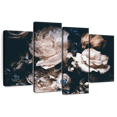 thumbnail image 1 of Elephant Stock Exquisite Peonies Wall Art - Horizontal Multi Panel Canvas - Living Room Wall Decor - Floral And Botanical Multi Panel - Black And Beige Decor - 84" x 54", 1 of 8