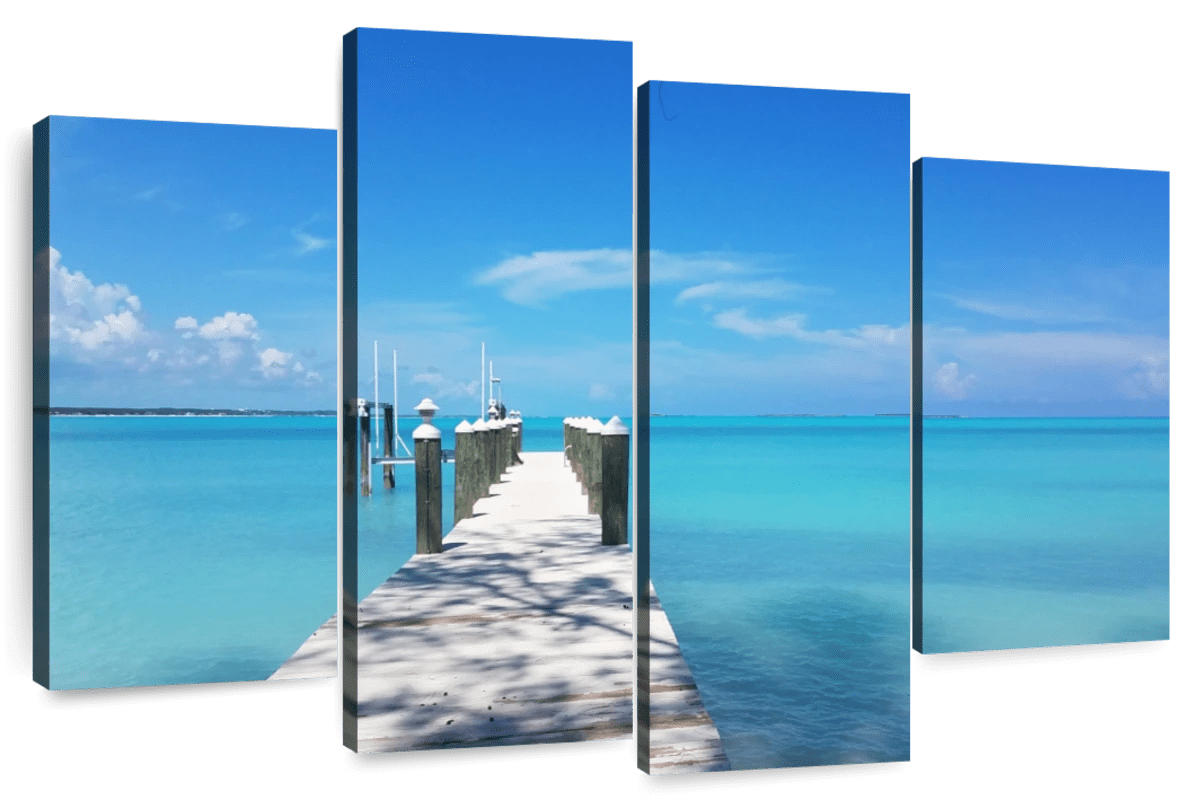 Elephant Stock Exuma Bahamas Dock Wall Art - Horizontal Multi Panel ...