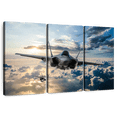 thumbnail image 1 of Elephant Stock F35 Fighter Jet Wall Art - Horizontal Multi Panel Canvas - Living Room Wall Decor - Military Multi Panel - Blue And White Decor - 33" x 20", 1 of 8