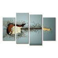 thumbnail image 1 of Elephant Stock Fading Stratocaster Guitar Wall Art - Horizontal Multi Panel Canvas - Living Room Wall Decor - Music Multi Panel - Blue And Brown Decor - 52" x 32", 1 of 4