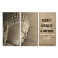 thumbnail image 1 of Elephant Stock Have Faith Buddha Quote Wall Art - Horizontal Multi Panel Canvas - Living Room Wall Decor - Wellness Multi Panel - Beige And Brown Decor - 23" x 14", 1 of 4