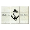 thumbnail image 1 of Elephant Stock Family Anchor Quote Wall Art - Horizontal Multi Panel Canvas - Living Room Wall Decor - Wall Signs Multi Panel - Black And Beige Decor - 23" x 14", 1 of 4