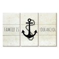 thumbnail image 1 of Elephant Stock Family Anchor Quote Wall Art - Horizontal Multi Panel Canvas - Living Room Wall Decor - Wall Signs Multi Panel - Black And Beige Decor - 33" x 20", 1 of 4