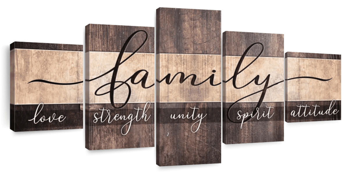 Elephant Stock Family Qualities Typography Wall Art - Horizontal Multi ...
