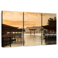 thumbnail image 1 of Elephant Stock Famous Itsukushima Shrine Wall Art - Horizontal Multi Panel Canvas - Living Room Wall Decor - Architecture Multi Panel - Orange And Brown Decor - 45" x 28", 1 of 8