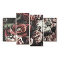 thumbnail image 1 of Elephant Stock Faux Roses Wall Art - Horizontal Multi Panel Canvas - Living Room Wall Decor - Floral And Botanical Multi Panel - Red And Beige Decor - 68" x 42", 1 of 4