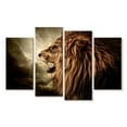 thumbnail image 1 of Elephant Stock Fierce Lion Growl Wall Art - Horizontal Multi Panel Canvas - Living Room Wall Decor - Animal Multi Panel - Beige And Brown Decor - 84" x 54", 1 of 4