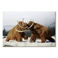 thumbnail image 1 of Elephant Stock Fighting Woolly Mammoths Wall Art - Horizontal Canvas Wall Art - Living Room Wall Decor - Animal Canvas - Beige And Gray Decor - 12" x 8", 1 of 4