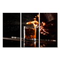 thumbnail image 1 of Elephant Stock Flaming Whiskey Glass Wall Art - Horizontal Multi Panel Canvas - Dining Room Wall Decor - Food And Drink Multi Panel - Black And Brown Decor - 57" x 36", 1 of 4