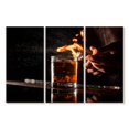thumbnail image 1 of Elephant Stock Flaming Whiskey Glass Wall Art - Horizontal Multi Panel Canvas - Dining Room Wall Decor - Food And Drink Multi Panel - Black And Brown Decor - 65" x 42", 1 of 4