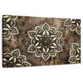 thumbnail image 1 of Elephant Stock Floral Geometric Mandalas Wall Art - Horizontal Canvas Wall Art - Living Room Wall Decor - Decor Elements Canvas - Brown And Black Decor - 36" x 24", 1 of 8
