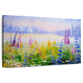 thumbnail image 1 of Elephant Stock Floral Wall Art - Horizontal Canvas Wall Art - Living Room Wall Decor - Nature Canvas - Purple And Blue Decor - 36" x 24", 1 of 8