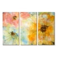 thumbnail image 1 of Elephant Stock Flower Trio Wall Art - Horizontal Multi Panel Canvas - Living Room Wall Decor - Floral And Botanical Multi Panel - Pink And Yellow Decor By Jill Martin - 23" x 14", 1 of 4