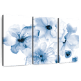 thumbnail image 1 of Elephant Stock Flowering Blue Wall Art - Horizontal Multi Panel Canvas - Living Room Wall Decor - Floral And Botanical Multi Panel - Black And White Decor By Victoria Brown - 45" x 28", 1 of 8