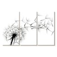 thumbnail image 1 of Elephant Stock Flying Dandelion Wall Art - Horizontal Multi Panel Canvas - Living Room Wall Decor - Floral And Botanical Multi Panel - White And Black Decor - 38" x 24", 1 of 4